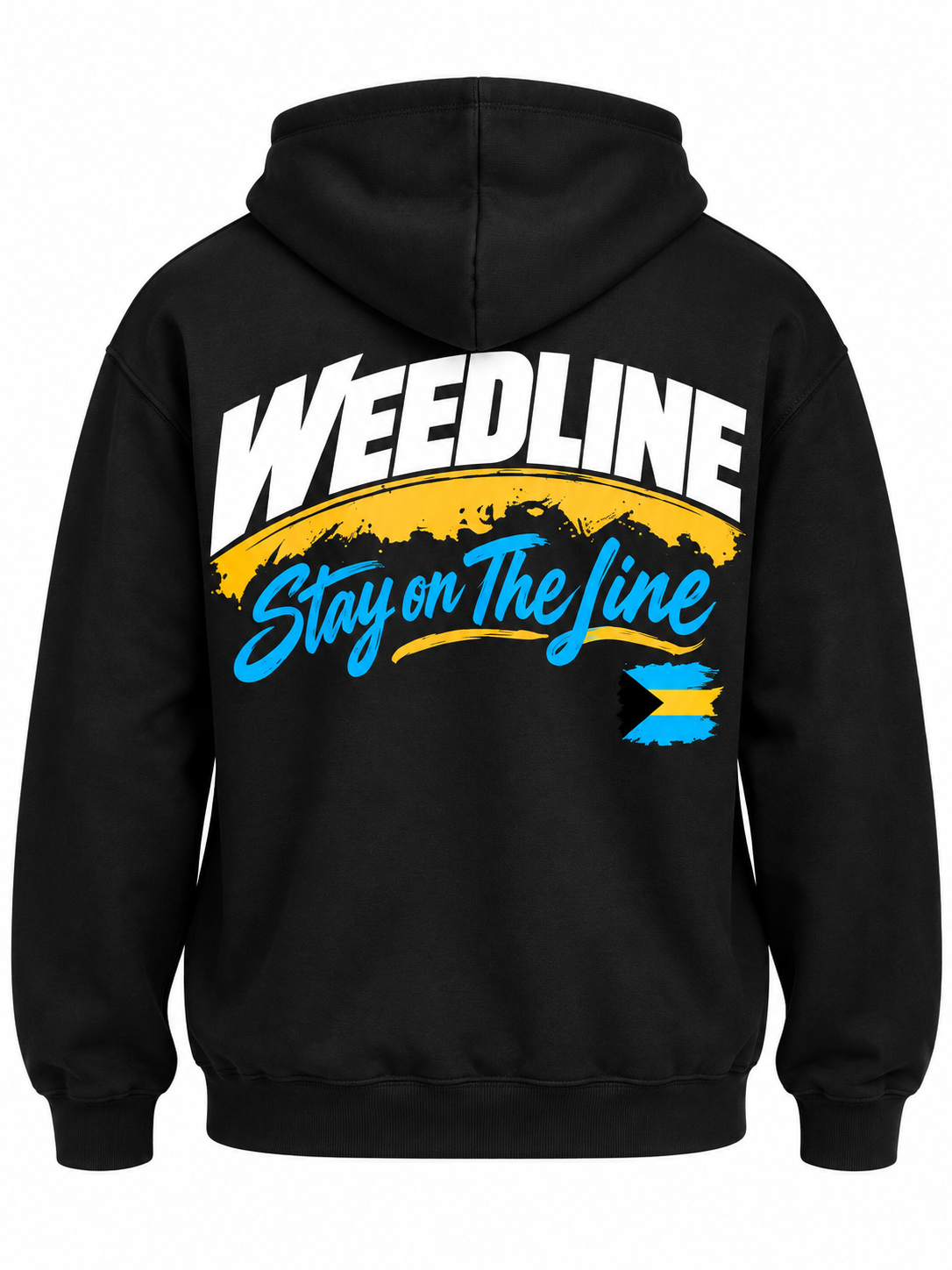 Weedline Signature Hoodie – Stay on the Line - Black