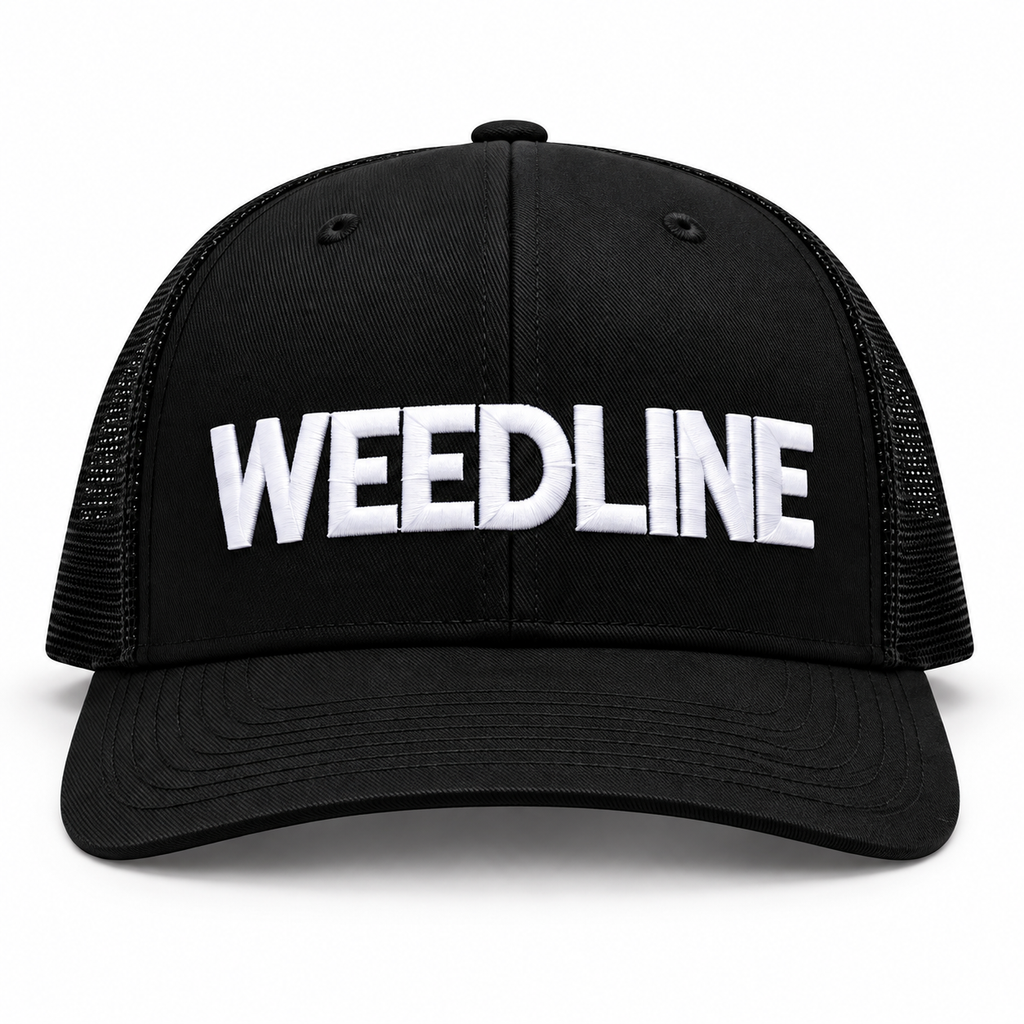 Weedline Classic - White on Black Hat