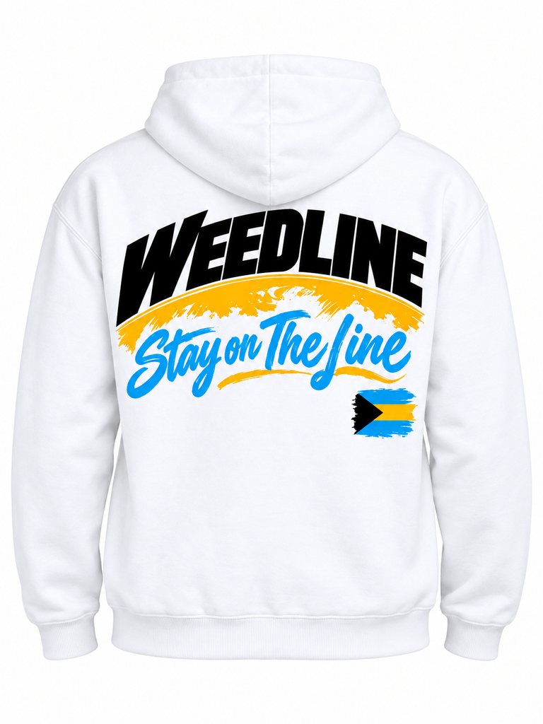 Weedline Signature Hoodie – Stay on the Line - White