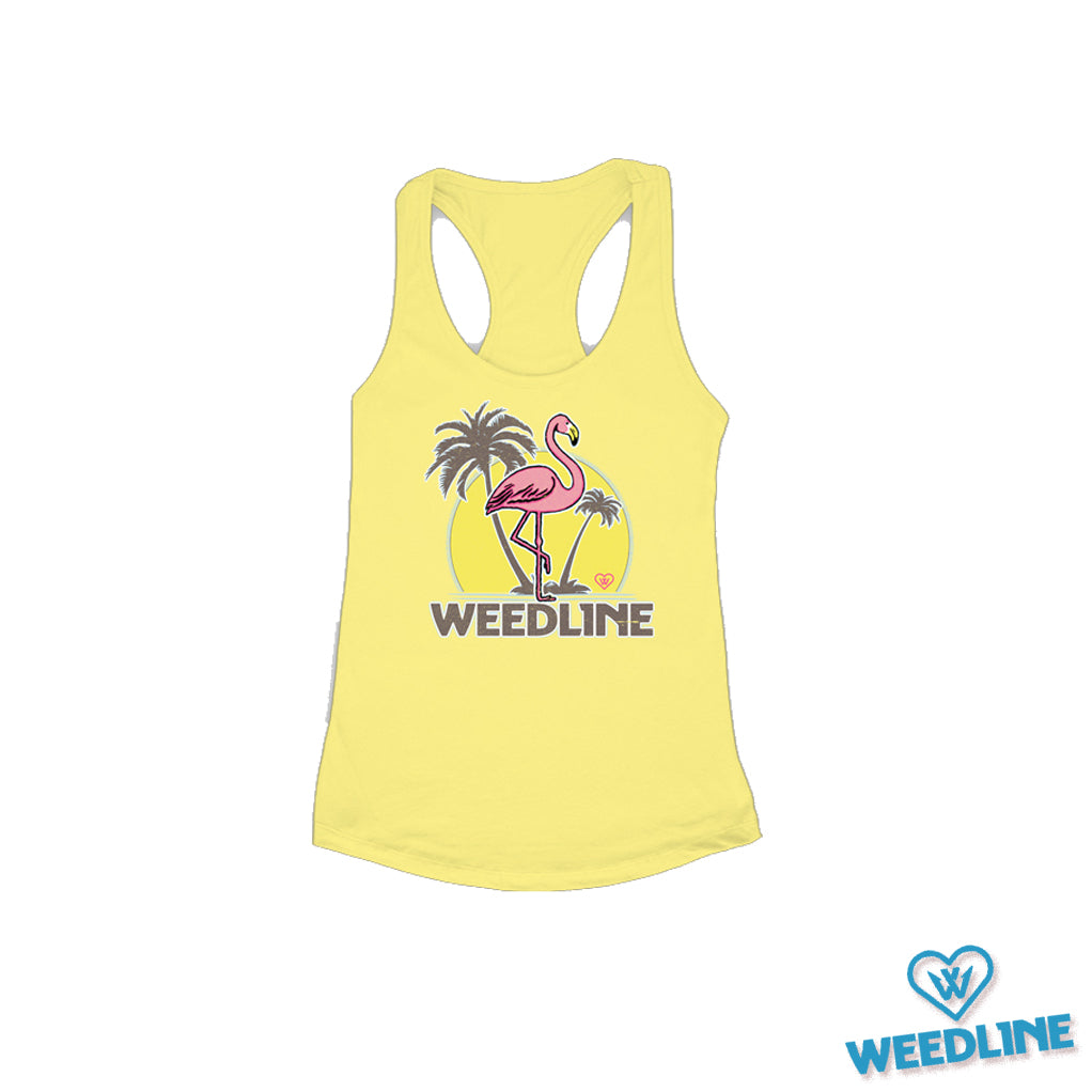 Weedline "Flamingo" Ladies Racerback in Summer Yellow